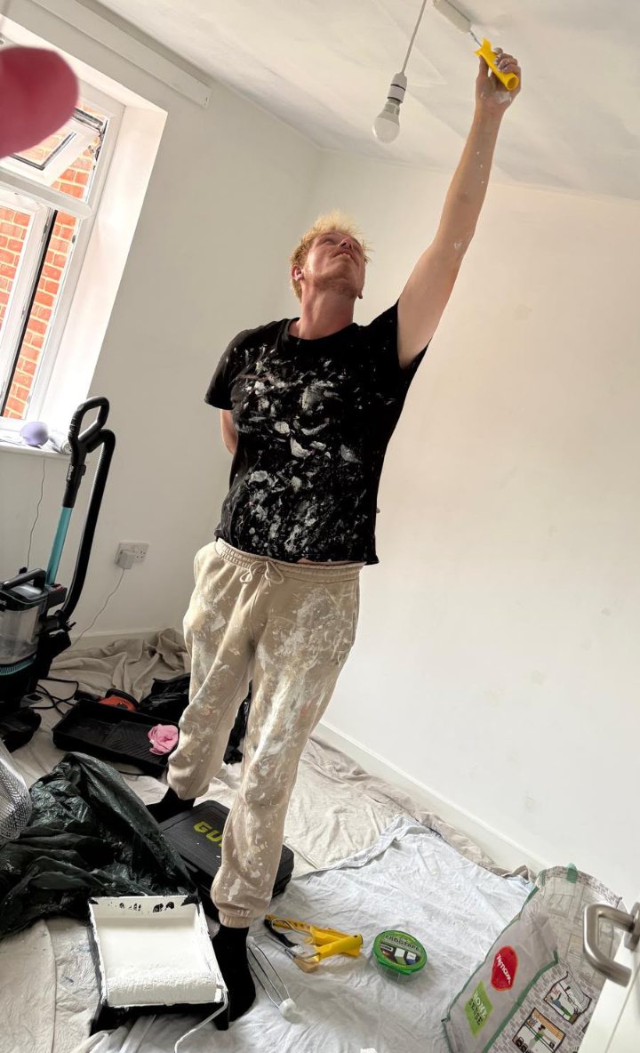Jack painting a ceiling